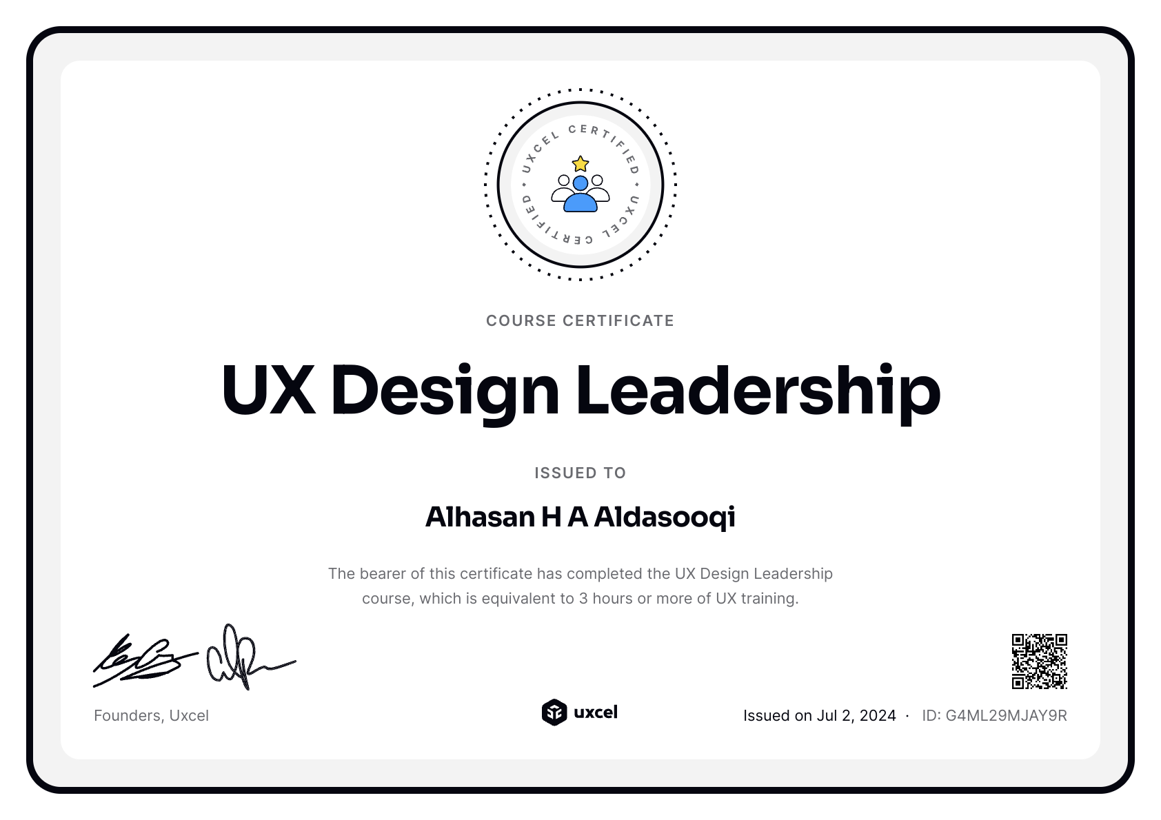 Alhasan Aldasooqi's certificate